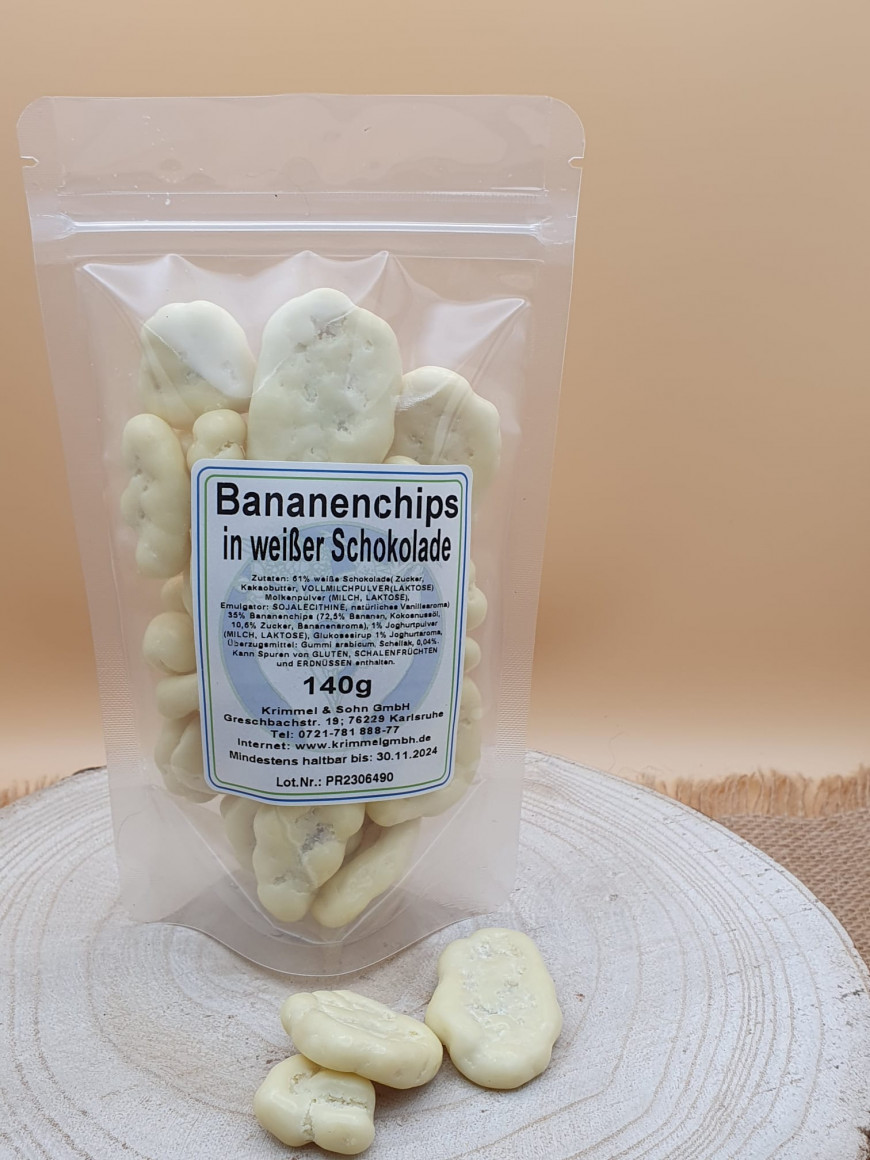 Bananenchips in Joghurtschokolade