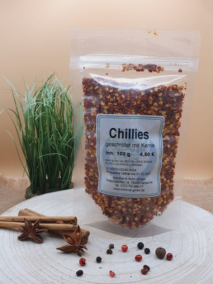 Chillies geschrotet mit Kerne