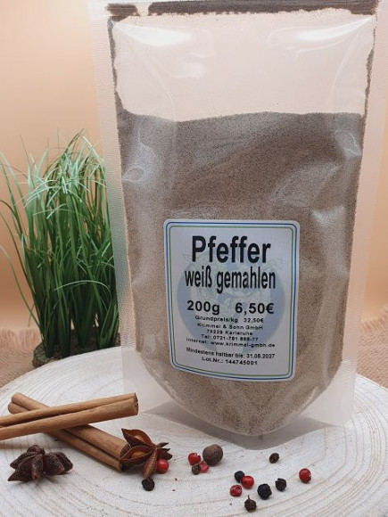 Pfeffer weiß, gemahlen