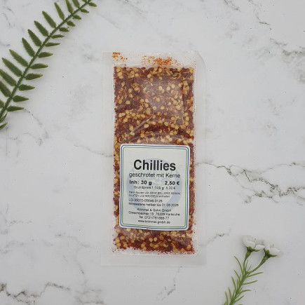 Chillies geschrotet mit Kerne