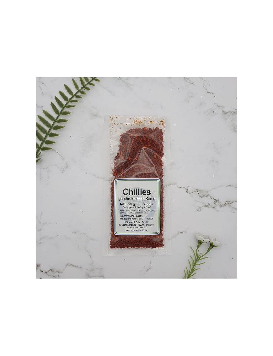 Chillies geschrotet ohne Kerne