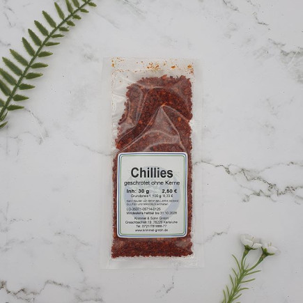 Chillies geschrotet ohne Kerne