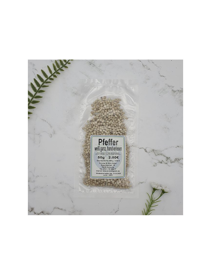 Pfeffer weiß, ganz