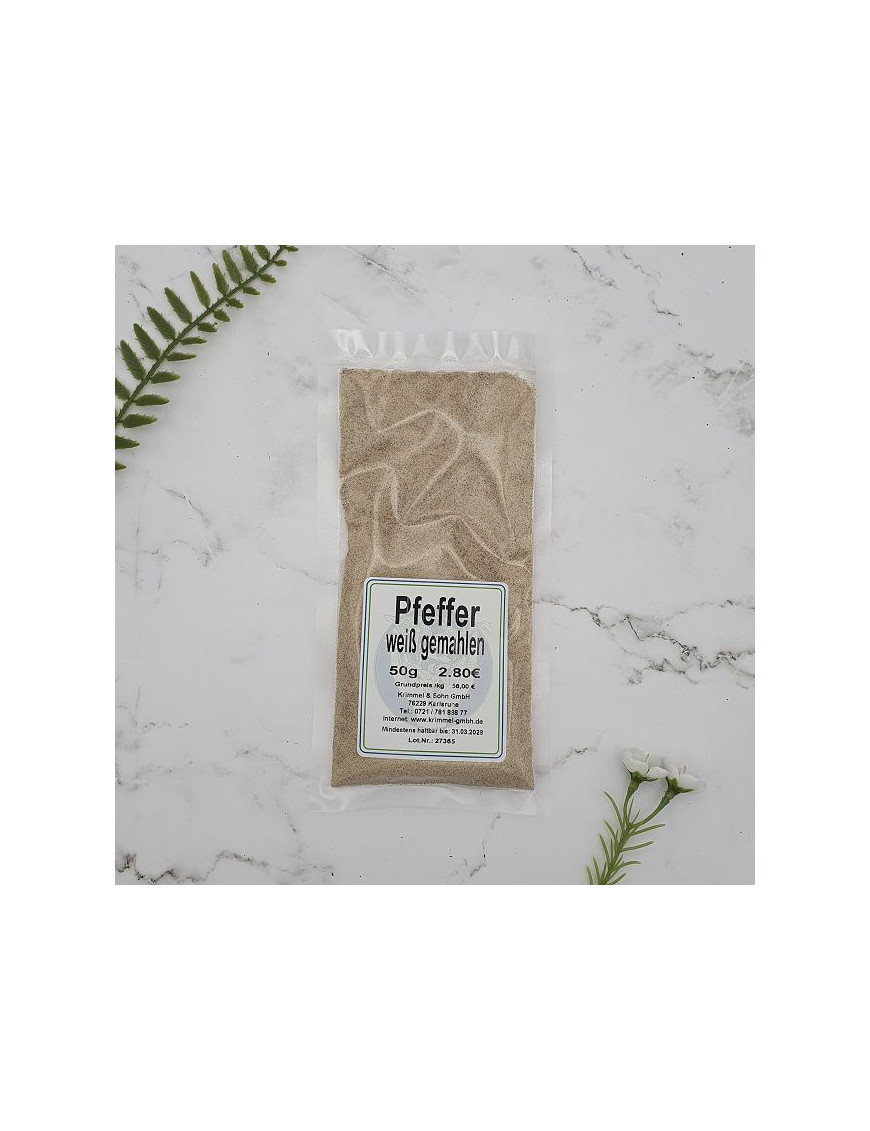 Pfeffer weiß, gemahlen