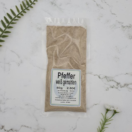 Pfeffer weiß, gemahlen