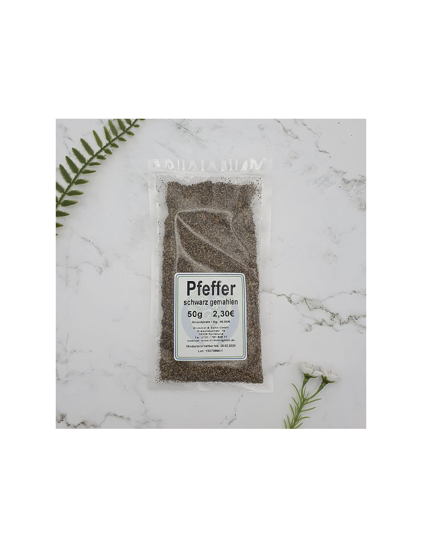 Pfeffer schwarz, gemahlen
